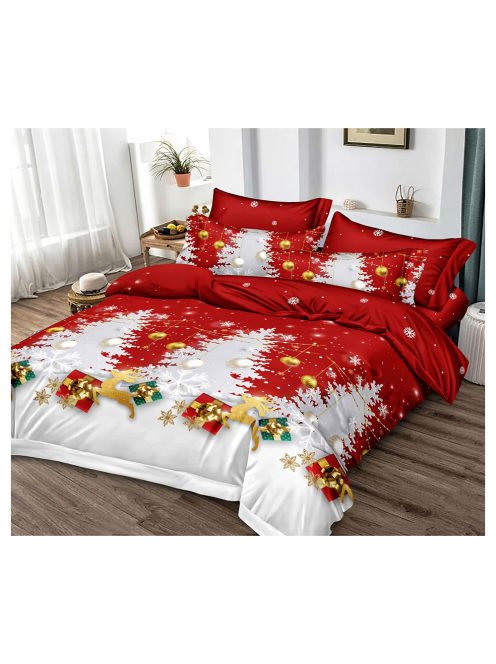 Božična dvostranska posteljnina (vzmetnica 120/200) MarketVarna, 4 deli - Model V10904